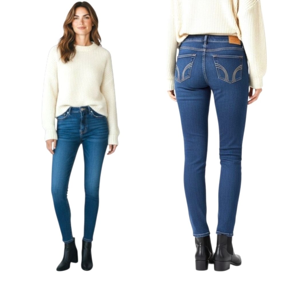 Hollister Women's Super Skinny Denim Blue Jeans Size 4